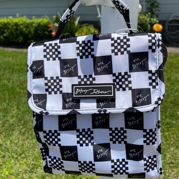 BETSEY JOHNSON Insulated Lunch Tote Checkered Design - Picture 9 of 13